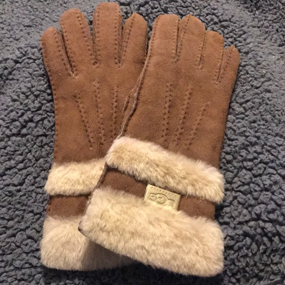 UGG Accessories - Ugg Leather Shearling Sheepskin Gloves